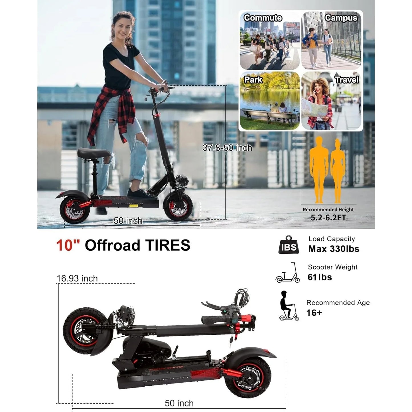 The YMJ-J01 - Foldable Long Range Electric Scooter