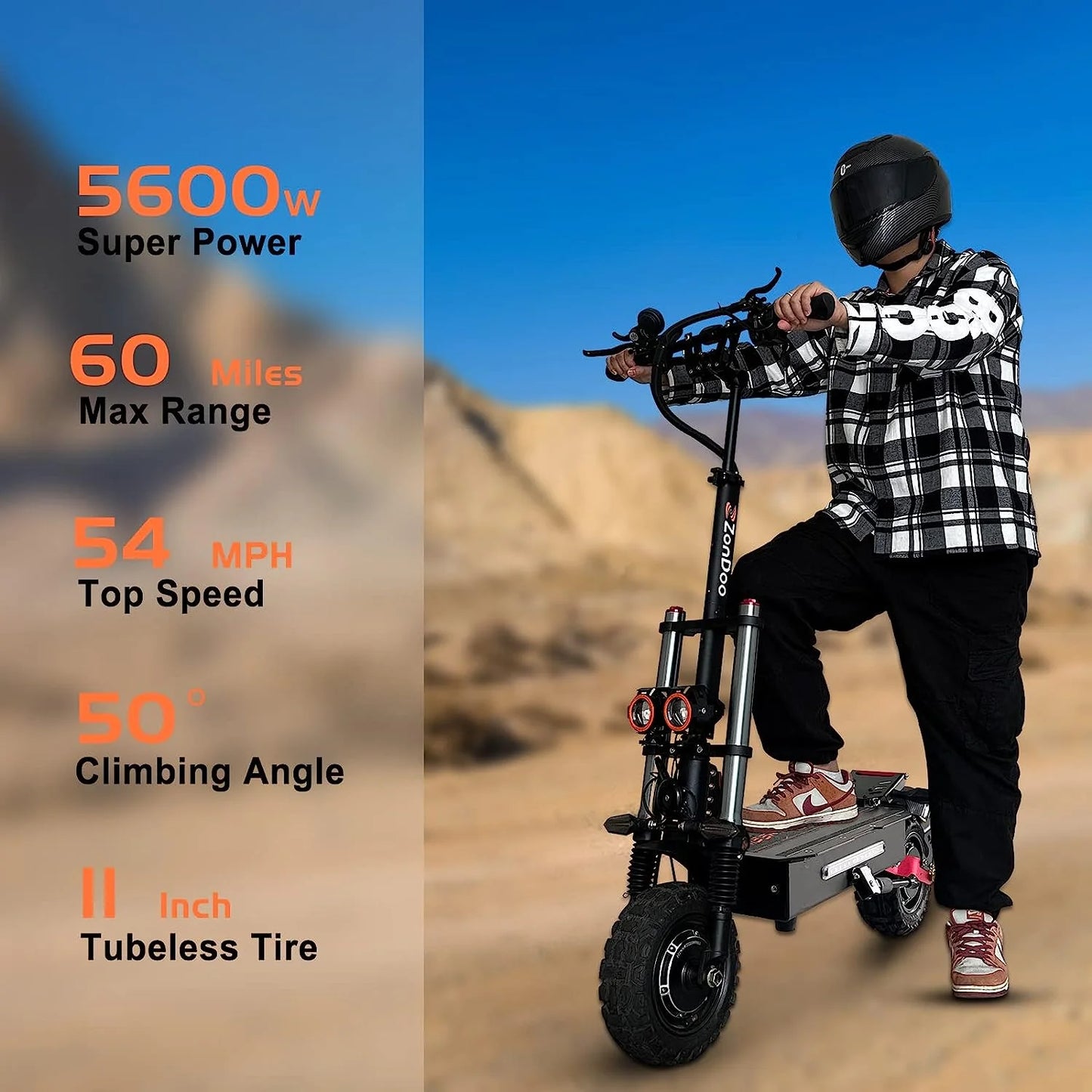 The ZOND ZO0 3 PLUS - Foldable Long Range Electric Scooter